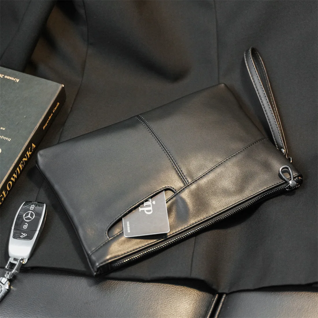 New Men's Minimalist Handbag Korean Edition High Quality Street Underarm Envelope Bag For Middle Aged And Youth Business Travel