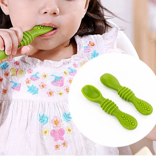 Bebê colher garfos conjunto de grau alimentício silicone colher pegajosa  crianças talheres formação colher crianças alimentação utensílios de  cozinha acessórios - AliExpress