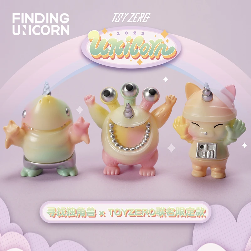 

TOYZEROPLUS Luminous Unicorn 3 Treasures Limited Anime Figure Figure Kawaii Desktop Model Girl Birthday Bag Box Surprise Gift