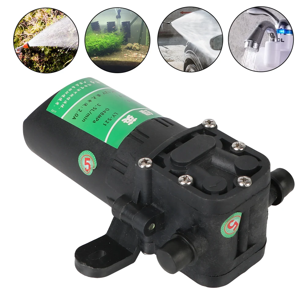 마이크로 고압 다이어프램 농업용 전기 워터 펌프 3.5L/min DC12V 물 분사 세차용 내구성