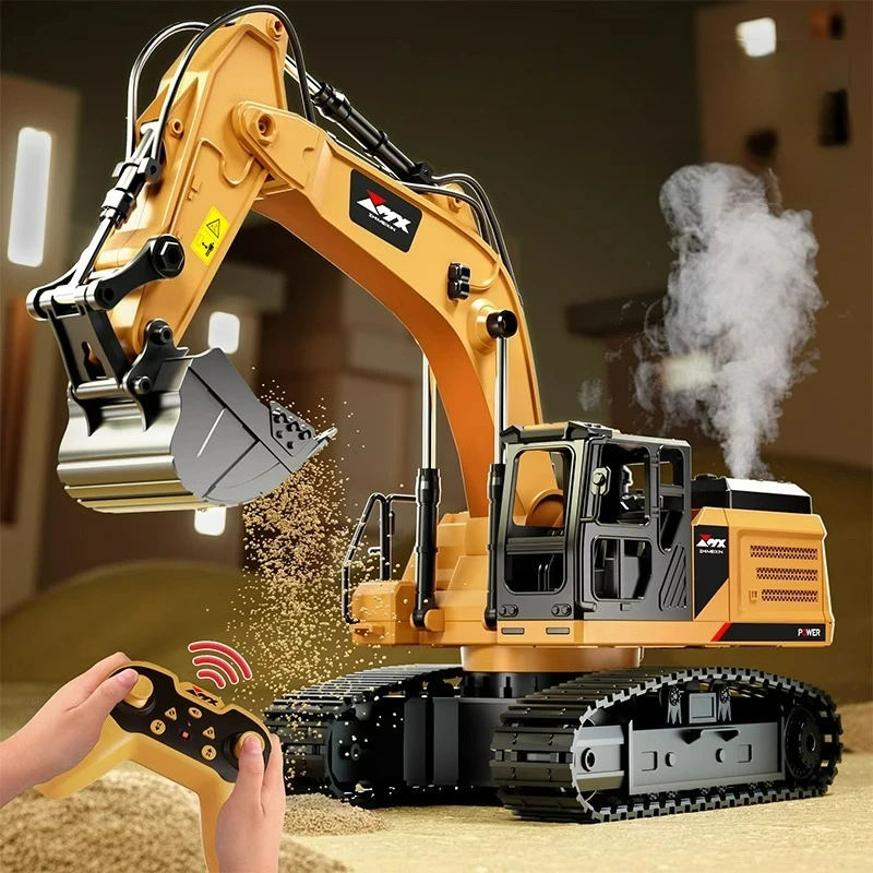 RC Cars RC Trucks RC Construction Toy Excavator Dumper Car 2.4G Remote Control Alloy Engineering Vehicle Crawler Truck for Boys Kids