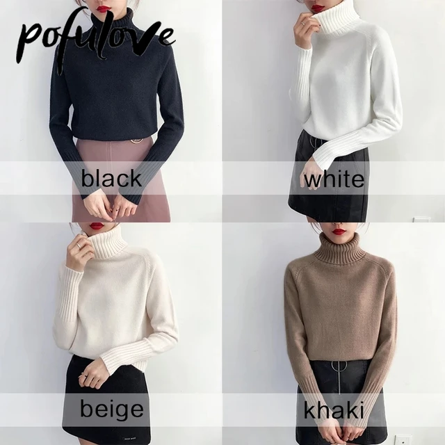 Suéter de cuello alto para mujer, jersey de moda, Top, otoño e invierno, coreano, prendas de punto, 2021