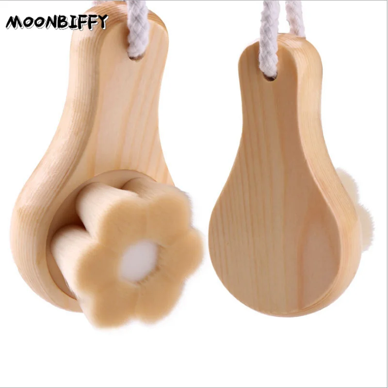 Wooden Handle Facial Cleansing Brush Beauty Tools Soft Hair Manual Face