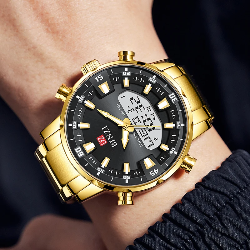 

Men Sports Watch For Men Digital Wrist Watches Quartz Dual Display LED Display Luminous Male Clock Top Brand Luxury Chronograph