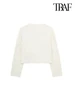 TRAF-Women's Golden Button Jacket Coat, O Neck, Long Sleeve, Female Outerwear, Chic Tops, Fashion 3
