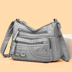 Chic Soft Leather Women's Mini Crossbody Handbag - 25CM 10CM 20CM (Grey)