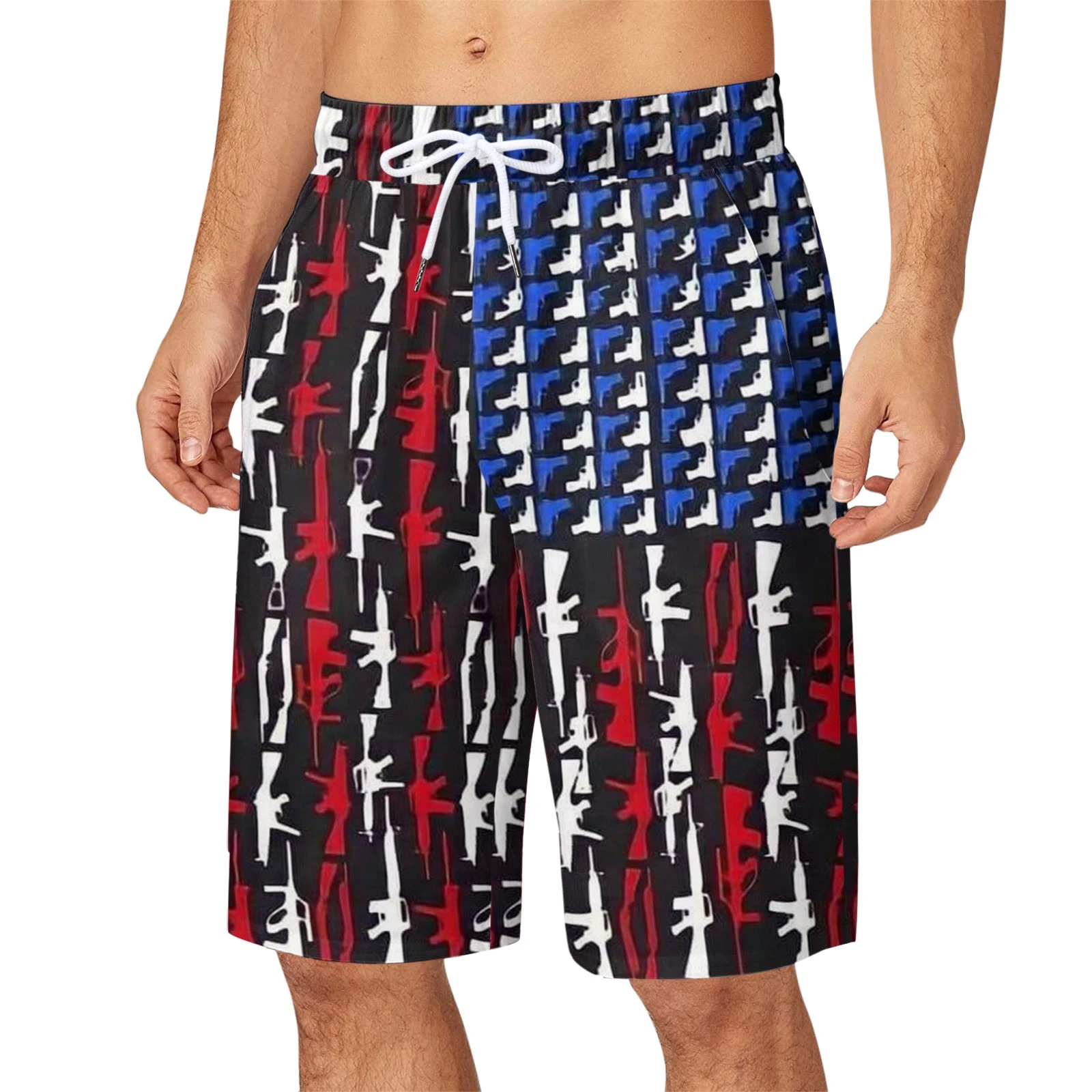 Men's Board Shorts American Flag Beach Shorts Swimwear Briefs Man