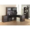 L-Shaped Corner Desk with 4 Drawers and Cord Management Espresso Finish & Alloy Steel Base 3