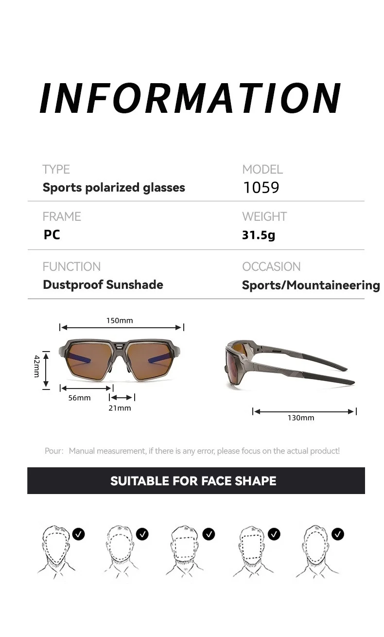 Sports Polarized Sunglasses High Anti-Glare Performance View