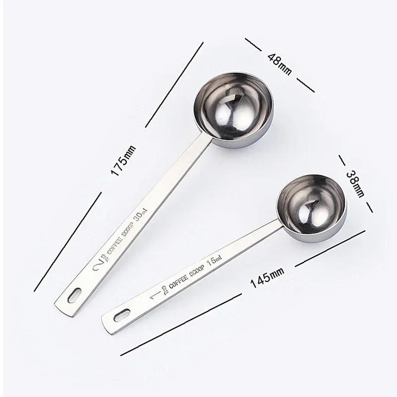 Cucchiaio Dosatore Acciaio Inox 30ml - Manico Lungo Per Caff&egrave;, Latte In Polvere