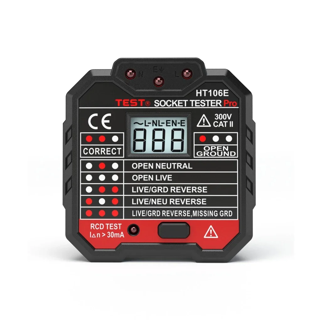 

Socket Tester Backlight LED Digital Display Zero Line Check Detector Meter Circuit Checker Voltmeter for School Laboratory