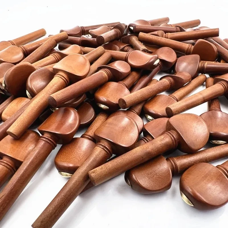 1sets 4pcs 4/4 Violin jujube Pegs String Accessory Bronze Copper Fitting Stradivarius