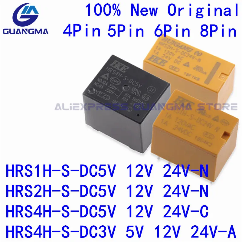 Relé de Sinal Original 100 Novo Hrs1h Hrs2h Hrs4h-s-dc5v dc 12v dc 24v c -n a 5p 6p 8pin dc 3v 5v 12v 24v 12v 12v 12v 12v