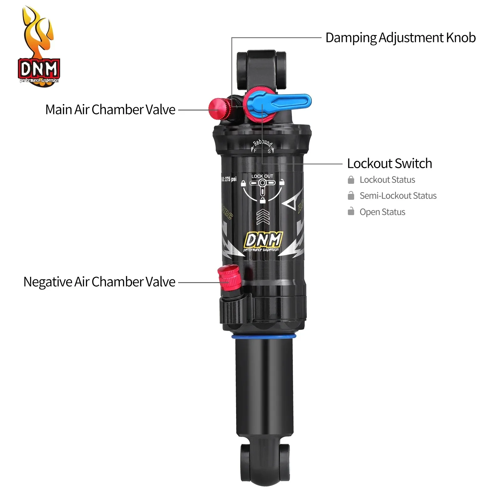 MTB エアサス DNM AOY-36RC 200-55mm Amazon.com : DNM AOY-36RC Mountain Bike Air Rear Shock with
