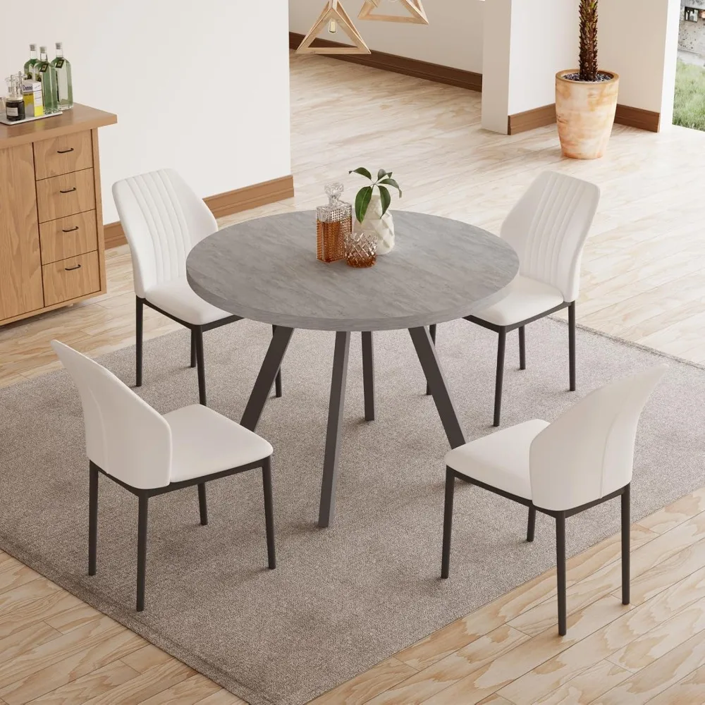 Round Dining Table, Modern Casual Coffee Table Set for Kitchen, Living Room, Apartment, Space Saving