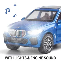 1:32 BMW X5 Pullback Car Toy with Lights Engine Sound, Suzuki Toyota Audi Diecast Car Model Scale Replica Gift Kid Boy Toy 2