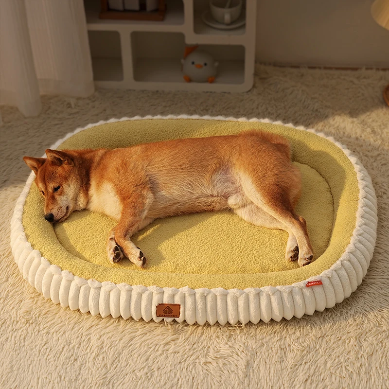 Flannel Dog Bed Autumn Winter Thickening Warmth Ellipse Dog Sofa Beds Bottom Detachable Soft Plush Pet Pad Dogs Accessories Flannel Dog Bed Autumn Winter Thickening Warmth Ellipse Dog Sofa Beds Bottom Detachable Soft Plush Pet Pad Dogs Accessories