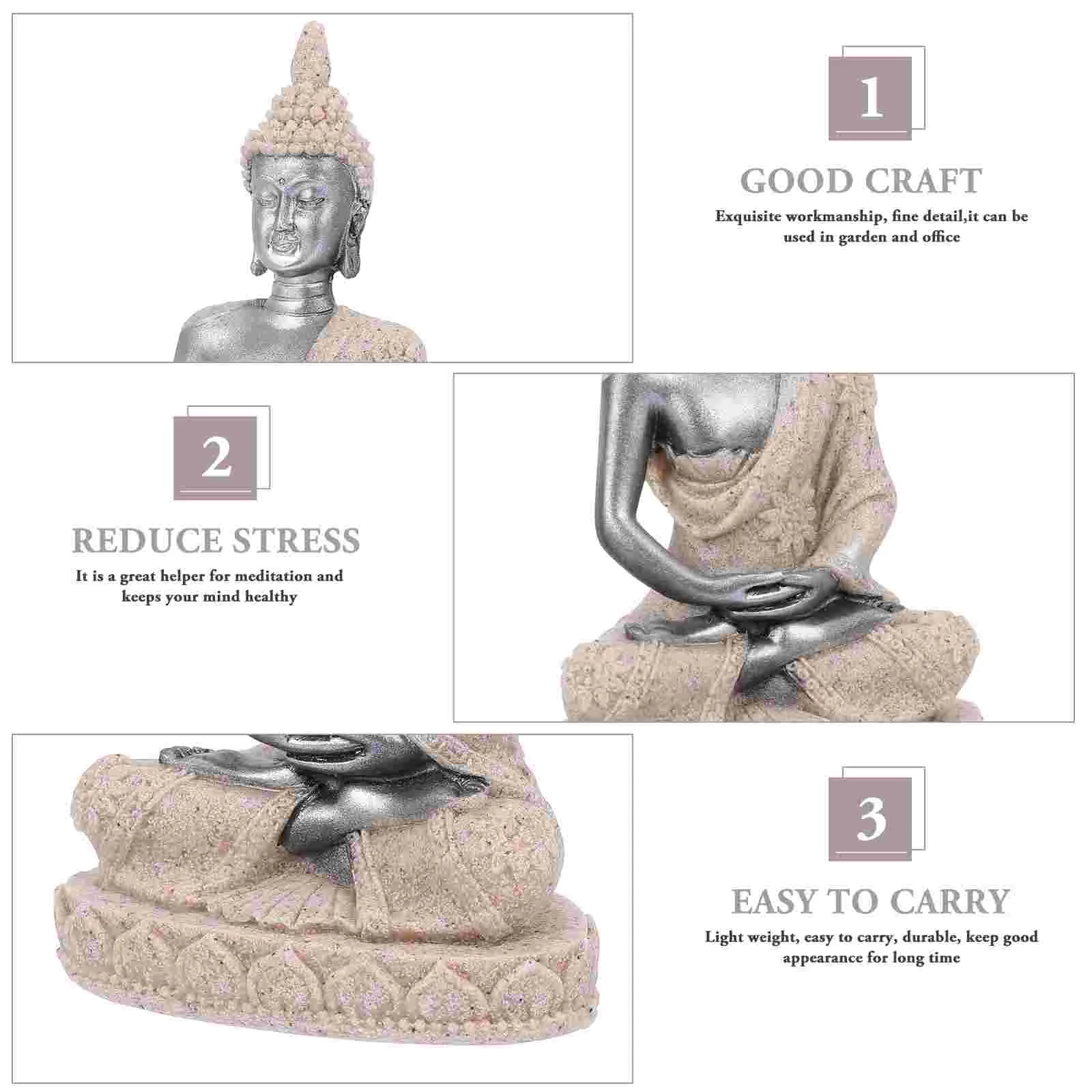 Sandstone Fish Tank Buddha Statue Aquarium Decoration Pet Products Unique Landscape Design Vivid Statues Tank Decor Fish