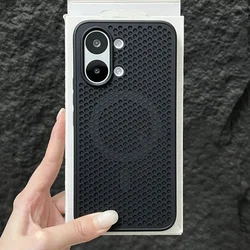 Enhanced Cooling Heat Dissipation Mesh Magnetic Case with Breathable Hard Cover for Redmi K80 Pro (Black)