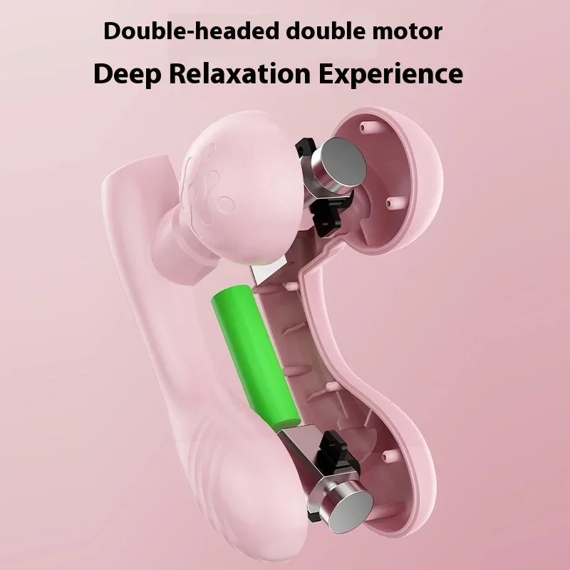 Hot Sale Double-ended Fascia Gun 4 Gear Silent Mini Portable Massager for Relaxing Whole Body Muscles Depth Vibration Relaxing