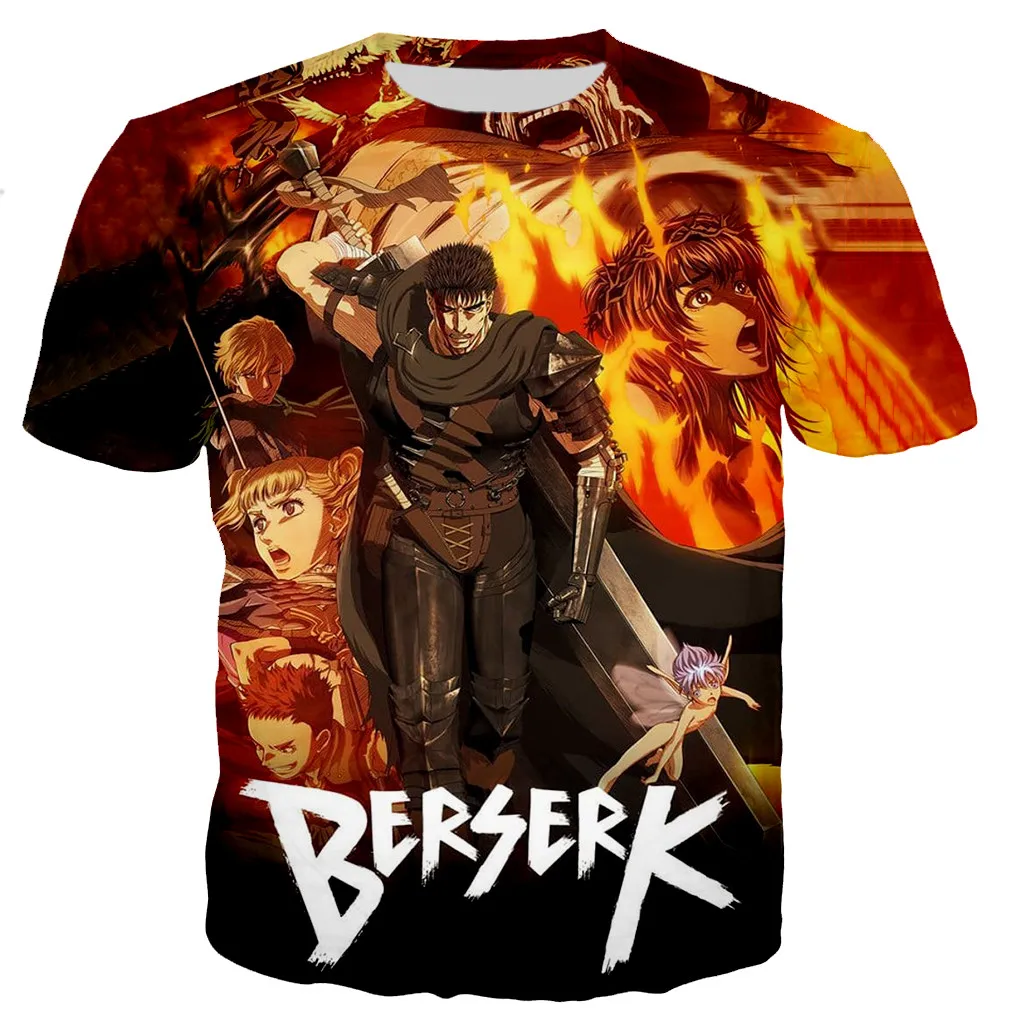 

Новинка 2023, футболка Berserk для мужчин и женщин, новая модная крутая футболка с 3D-принтом берсерка, Повседневная стильная уличная одежда, топы, Прямая поставка