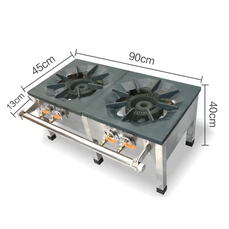 Factory Hot Selling High Quality Assurance Commercial Stainless Steel Iron Burner Gas Stove Double Burners
