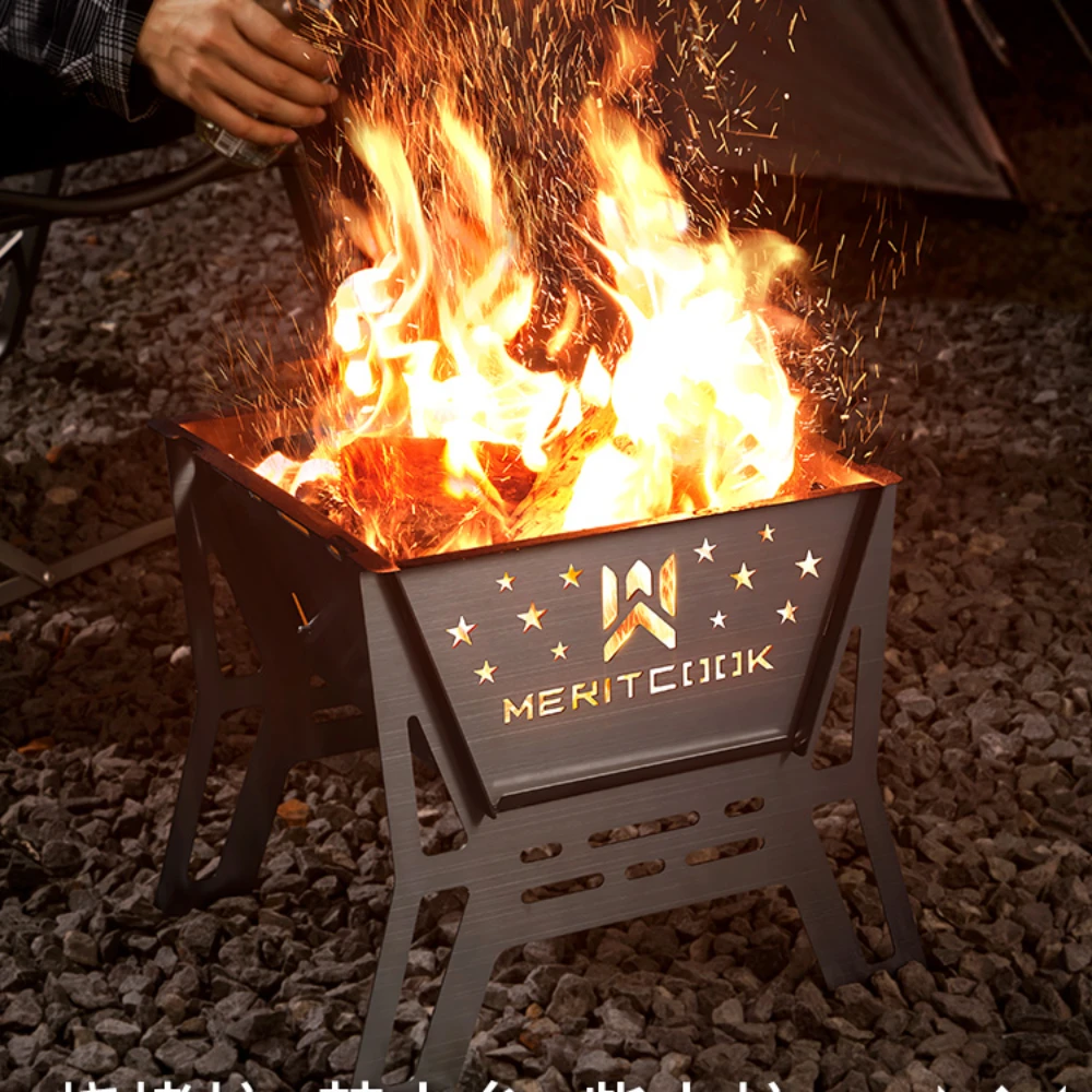 

Fire Shepherd Burning Platform Outdoor Campfire Rack Grill Basin Burning Stove Folding Barbecue Rack Camping Burning Stove