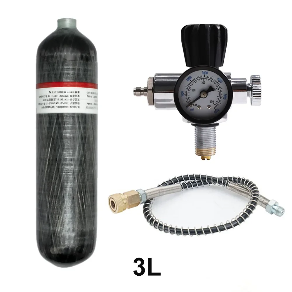 TUXING 300Bar 3L Carbon Fiber Cylinder with Fill Station Regulator Valve 4500psi