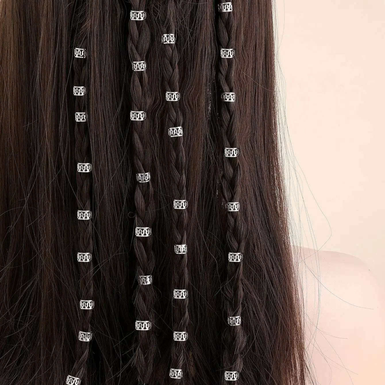 Hair Accessory Hollow Out Hair Ring Dreadlocks Beads Hair Braid Rings Clips 40pcs