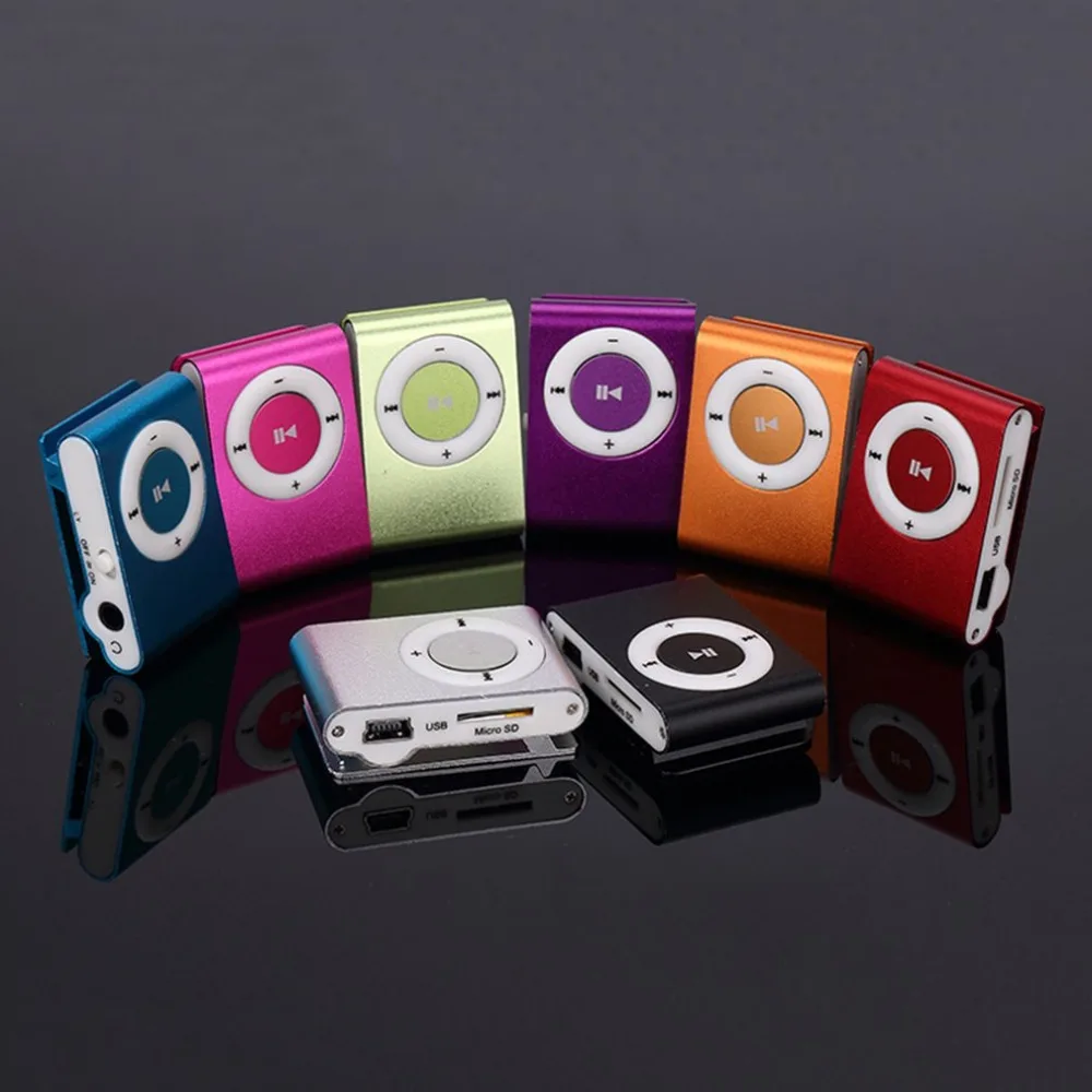 Portable Metal Screenless Card Mp3 Iron Clip Mp3 Player Student Sports Player Creative Mp3 Player Gift