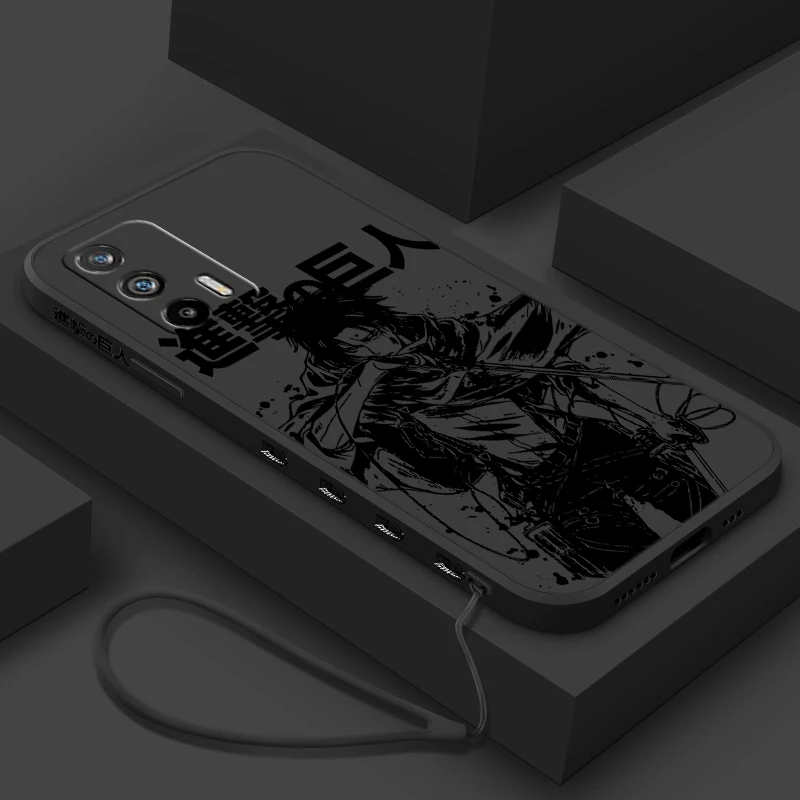 Attack On Titan Anime Per Oppo Reno 9 8 7 6 5 4 Z Se Pro Plus Lite Custodia Morbida In Silicone Con Corda Sinistra Liquida