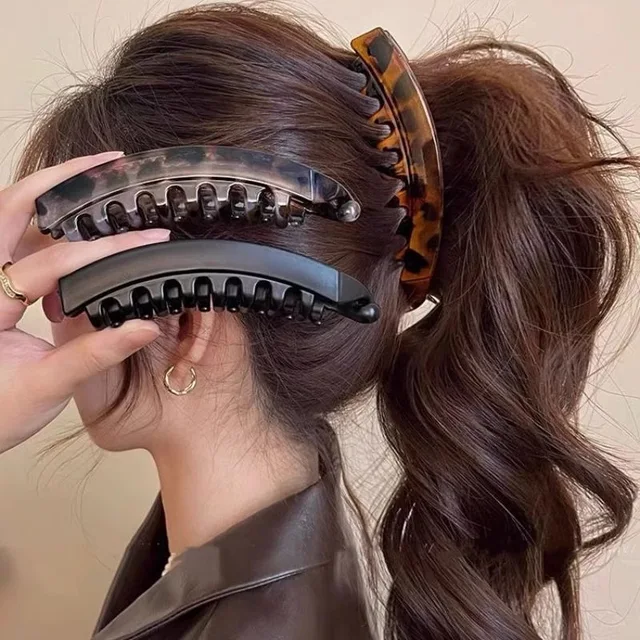 Tortoiseshell Banana Hair Clip Fish Shaped Hairpin For Women Hair Accessories Hairgrips Twist Clamp Ponytail Barrettes Headwear 1