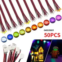 50pcs SMD LED Model Light 0402 0603 Micro Led Pre-Soldered Chip Wired 3V Railway Train DIY Model Building Kits Toy Leads Wires 1