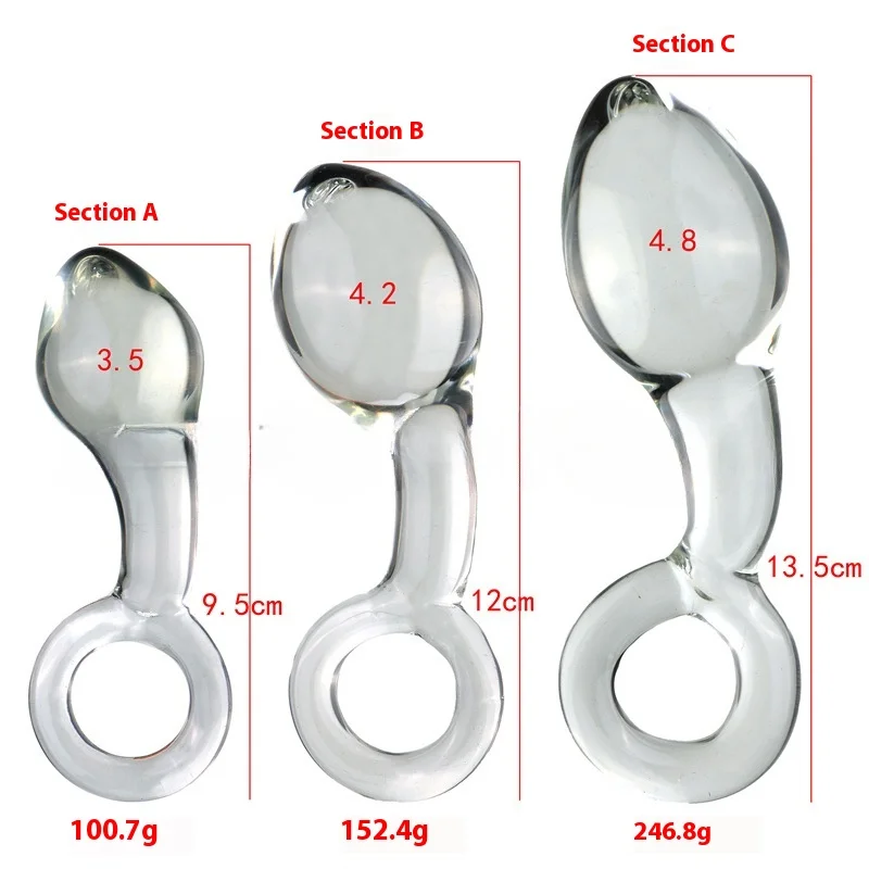 Crystal Glass Anal Plug Sex Toy Realistic Dildo Anal Butt Plug Insert Vagina G-spot Stimulation Beads Prostate Massage for Women
