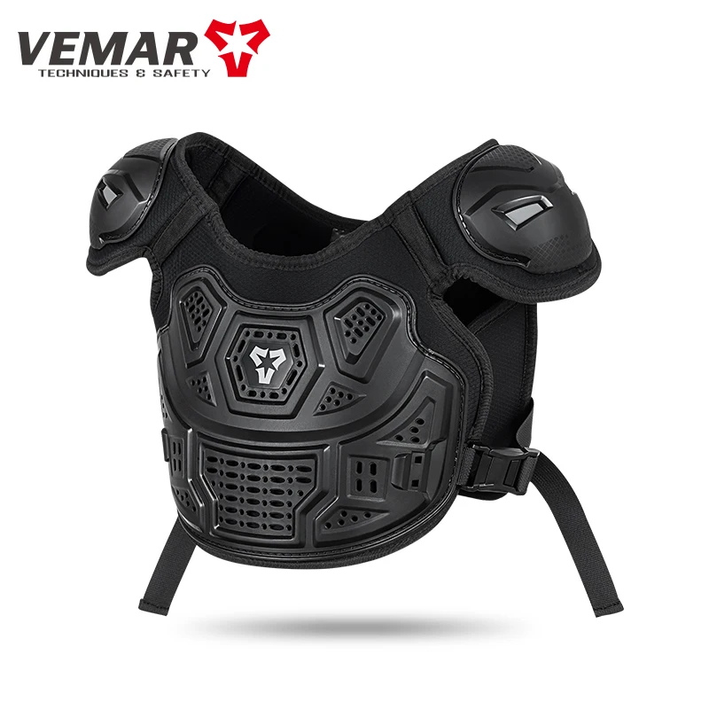 Motorcycle armor vest VEMAR Kid's Motorcycle Armor Vest Protection Motocross Body Jacket Protective Riding Elbow Kneepads Moto Full Armor Children