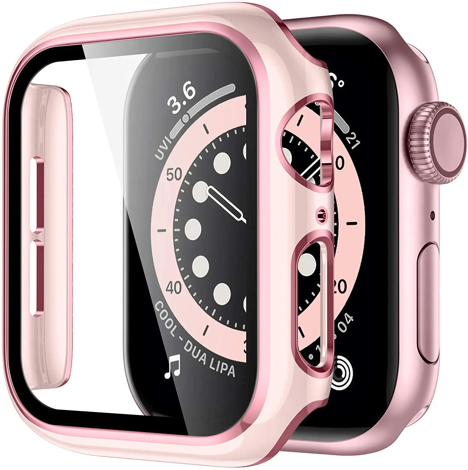 Premium Tempered Glass Screen Protector with Case for Apple Watch Accessories