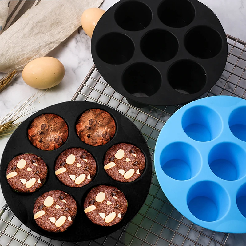 Silicone Muffin Baking Pan & Cupcake Tray 6 Cup - Nonstick Cake