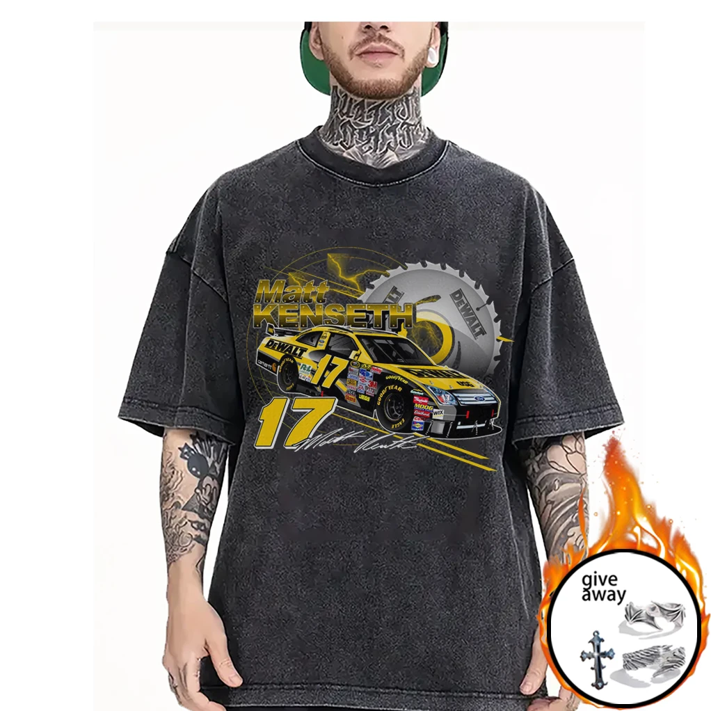 

Racing suit illustration series customizable loose T-shirt street style short sleeved men's and women's retro T-shirt