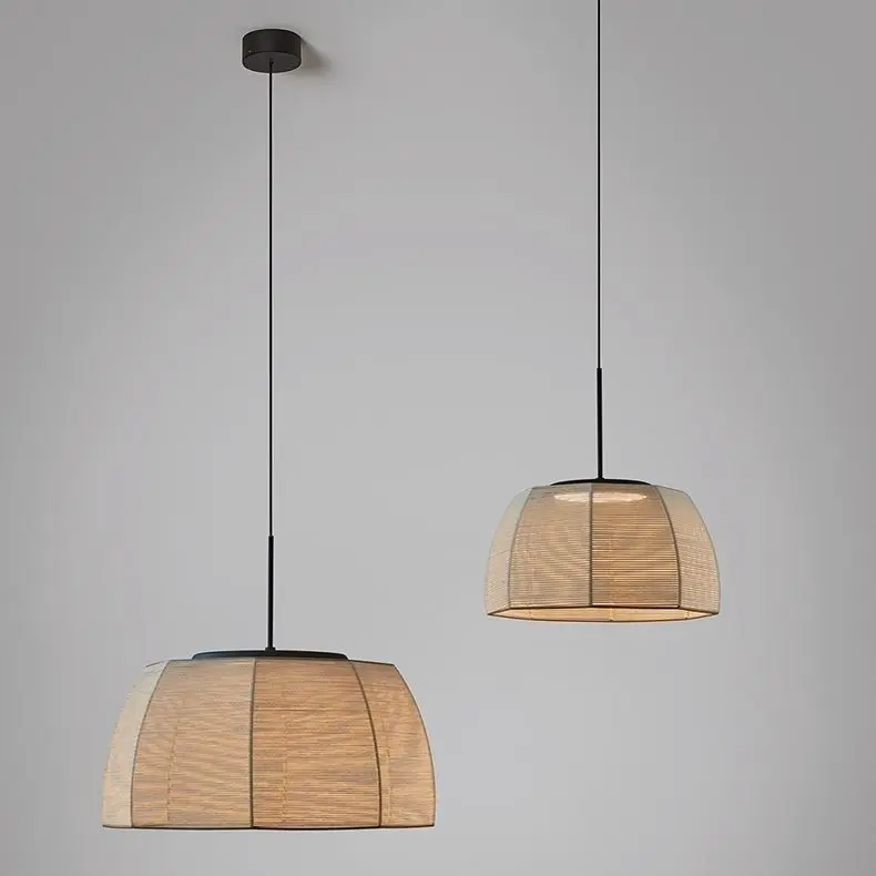 Natural Jute Handwoven Artistic Chandelier Table Lamp Restaurant Dining Room Homestay Bedroom Hotel Bar Counter Lighting Fixture