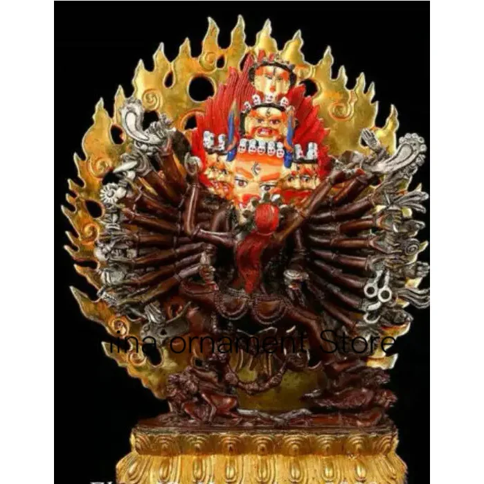 

Old Nepal Copper Gold Painting Buddha Yamantaka Yama Dharmaraja Yab-Yum Statue