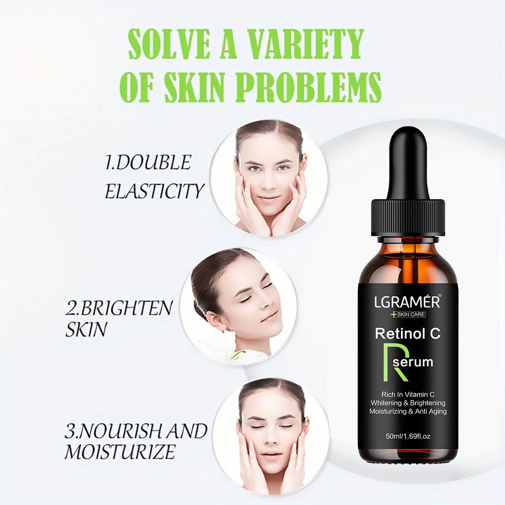 Vitamin C Facial Essence Contains Hyaluronic Acid Dark Spot Remover Moisturizing Repair Anti-aging Essence Facial Skin Care 50ml 2