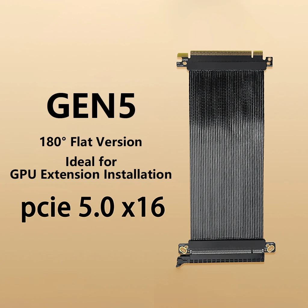 PCIe 5.0 x16 Gen5 Verlängerungskabel 64 GB/s Bidirektionaler Bandbreiten-Erweiterungskarten-Riser – Detail 1