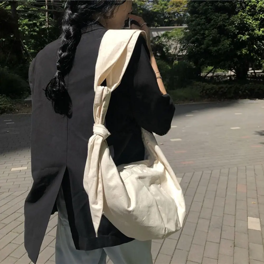 

Y2k Single Shoulder Bag Fashion Solid Color Simple Crossbody Bags Canvas Hobo Tote Handbag Girls