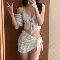 Slimming Design Three-Piece Bikini Small Chest High-End Feel Korean Style Bikini Separate Pieces Strapless