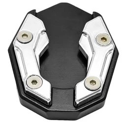 Scooter Motorcycle Kickstand Extender Foot Pad - Premium Side Stand Extension (Silver)