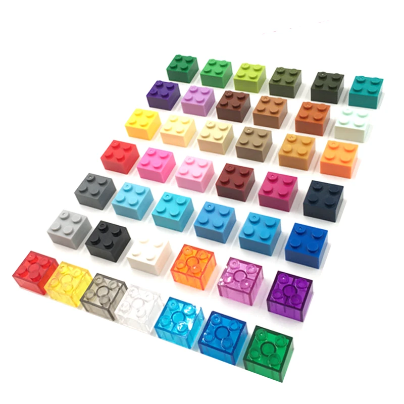 

60pcs DIY Building Blocks Thick Figures Bricks 2x2 Dots Educational Creative Size Compatible With 3003 Plastic Toys for Children