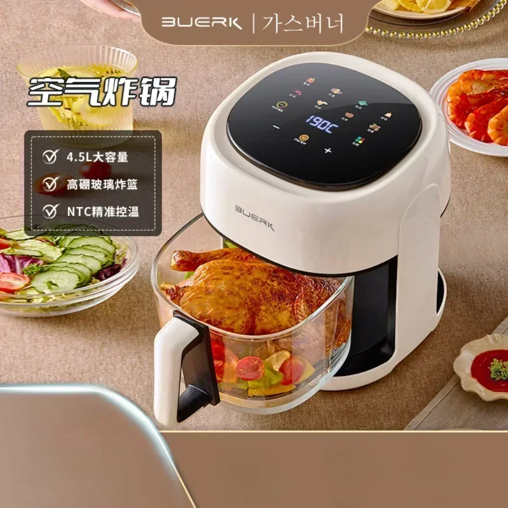 4.5L Household large capacity glass visible tank airfryer pan Intelligent multi-function electric fryer pan air fryers oven 220V 0 400℃ adjustable intelligent precise temperature controller digital display relay solid state ssr output over temperature alarm oven industrial equipment multi function temperature controller
