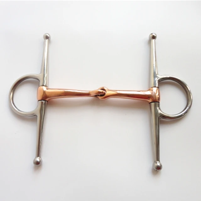 Stainless Steel Horse Bit Full Cheek Bit Horse Equipment 5 Inch Copper Mouthpiece Iron Plated Bit 2