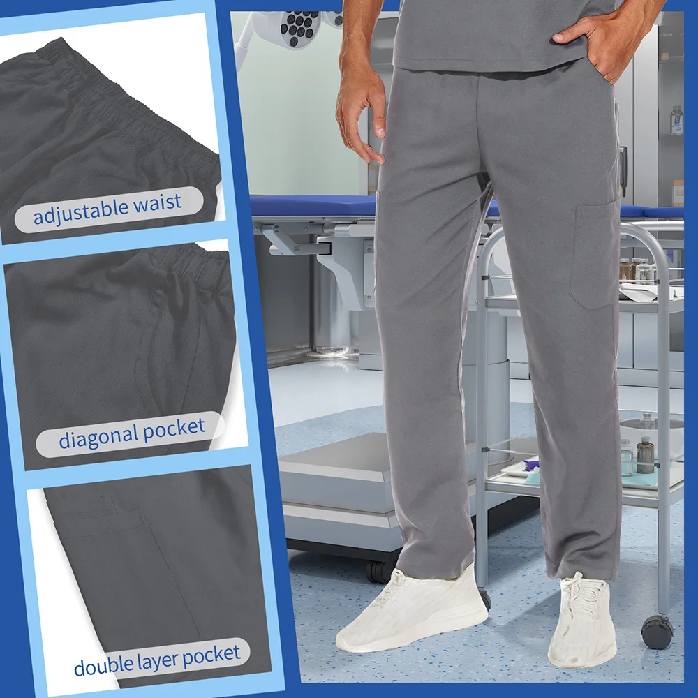 Medical Uniform V Neck Scrub Top + doctor Pant Nursing Clothes
