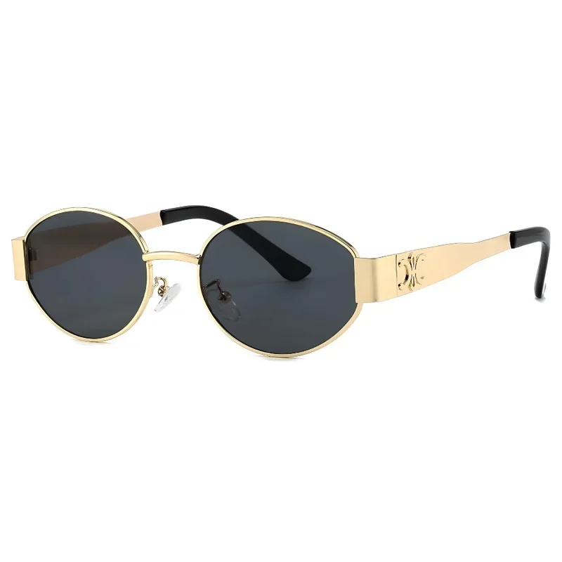Luxury brand metal sunglasses for men and women unisex designer fashion sun glasses Oval unisex Stylish Eyewear shades UV400 metal sunglasses